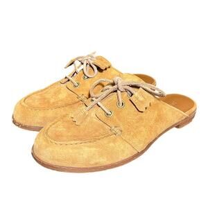 Jenni Kayne Womens Suede Tassle Mule Slip‎ On Shoes Suede Leather Size 36 US 6